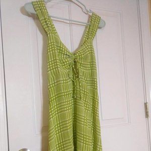 Faithfull the Brand lime green and white dress